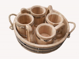 Set of beer mugs with the tray (1)